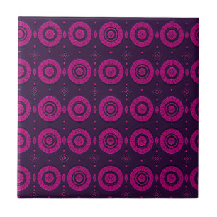 Magenta Afrikanisches geometrisches Kreis Muster D Fliese