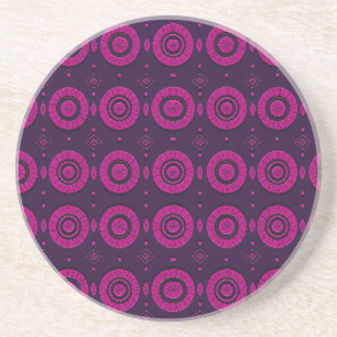 Magenta afrikanisches geometrisches Kreis-Muster S Getränkeuntersetzer