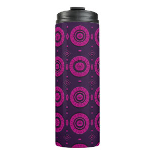 Magenta Afrikanisches Geometrisches Kreis Muster T Thermosbecher