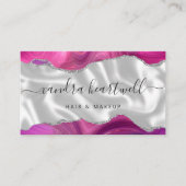 Magenta Agate Silver Glam Stylist Appointment Visitenkarte (Vorderseite)