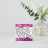 Magenta Agate Silver Glitter White Luxury Quadratische Visitenkarte (Stehend Vorderseite)