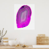 Magenta Agate Slice poliert Poster (Küche)