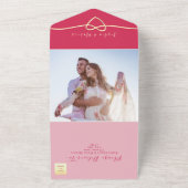 Magenta All-in-One Hochzeitseinladung + Foto All In One Einladung (Außenbereich)