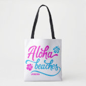 Magenta Aloha Beaches Summer Pub Personalisiert Tasche (Vorderseite)