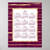 Magenta and Gold Foil Annual 2017 Calendar Poster (Vorne)
