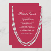 Magenta and Pearls Bridal Dusche Einladung (Vorne/Hinten)