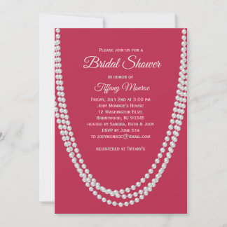 Magenta and Pearls Bridal Dusche Einladung