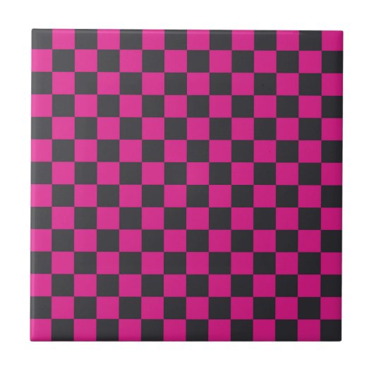 Magenta and smoke checkerboard pattern fliese (Vorderseite)