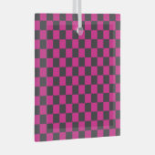 Magenta and smoke checkerboard pattern ornament aus glas (Vorderseite Rechts)
