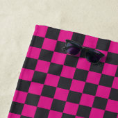 Magenta and smoke checkerboard pattern strandtuch (Beispiel)