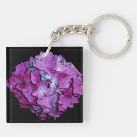 Magenta and teal hydrangeas the Bride Schlüsselanhänger (Rückseite)