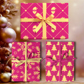 Magenta and Yellow Modern Holiday Geschenkpapier Set