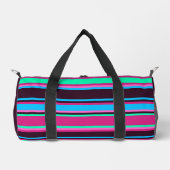 Magenta, Aqua & Blue Strick Schneide Beutel Duffle Bag (Vorderseite)