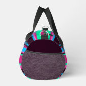 Magenta, Aqua & Blue Strick Schneide Beutel Duffle Bag (Rechts)