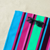 Magenta, Aqua, Blue Strip Strandtuch (Beispiel)