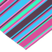 Magenta, Aqua und Blauer Streifen Tischläufer (Ecke)