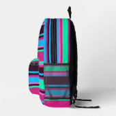 Magenta, Aqua und Blue Strip Rucksack (Rechts)