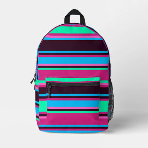 Magenta, Aqua und Blue Strip Rucksack