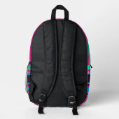 Magenta, Aqua und Blue Strip Rucksack (Rückseite)