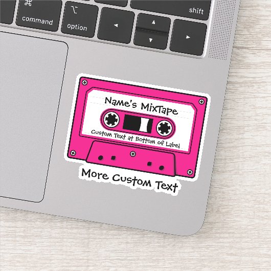 Magenta Audio-Kassettenband Aufkleber (Detail)