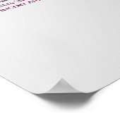 Magenta auf Grau 30 Tabelle Hochzeitstabelle Poster (Ecke)