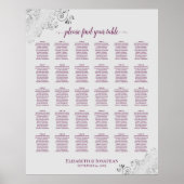 Magenta auf Grau 30 Tabelle Hochzeitstabelle Poster (Vorne)