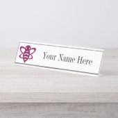 Magenta Bee Name Plate Schreibtischnamensplakette (Vorderseite )