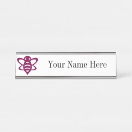 Magenta Bee Name Plate Schreibtischnamensplakette