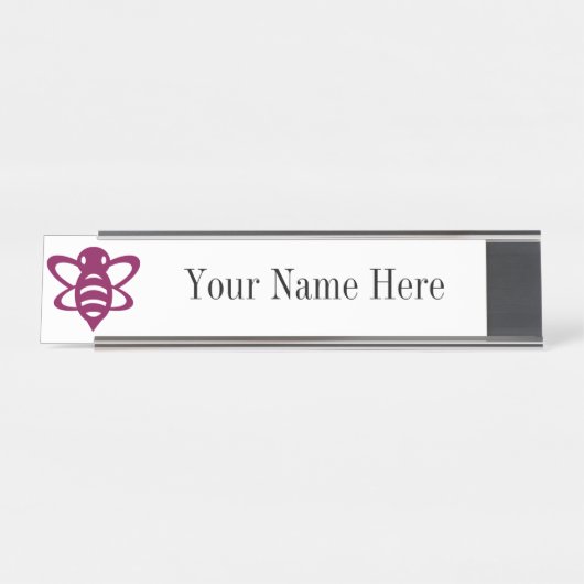 Magenta Bee Name Plate Schreibtischnamensplakette (Vorderseite )