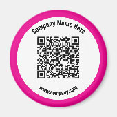Magenta benutzerdefinierter QR-Code und Website-Pr Magnet (Vorne)