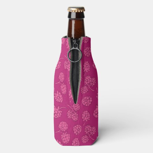 Magenta Berry Pattern Flaschenkühler (Flasche Rückseite)