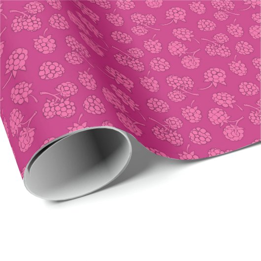 Magenta Berry Pattern Geschenkpapier (Rolleneckpunkt)