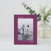 Magenta Berry Vertical Foto Minimalistisch Wedding Save The Date (Stehend Vorderseite)