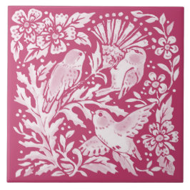 Magenta Bird Trio Thistle Naturowald Fliese