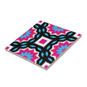 Magenta Black Blue White Mosaic Geometric Pattern Fliese (Seite)