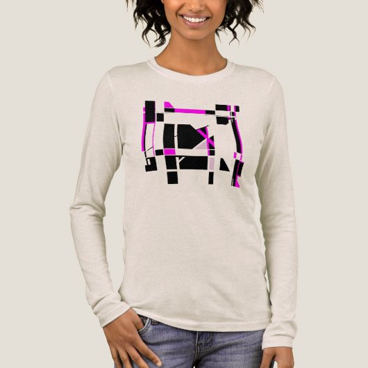 Magenta Black Gameboard Geometric MCM sieht groß a Tri-Blend Shirt (Vorderseite)