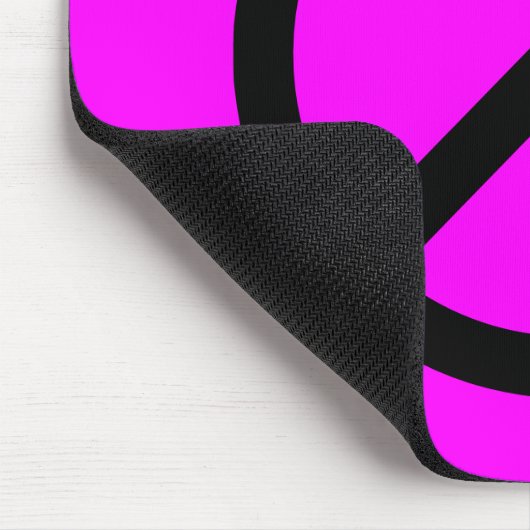 Magenta & Black Peace Sign Mousepad (Ecke)