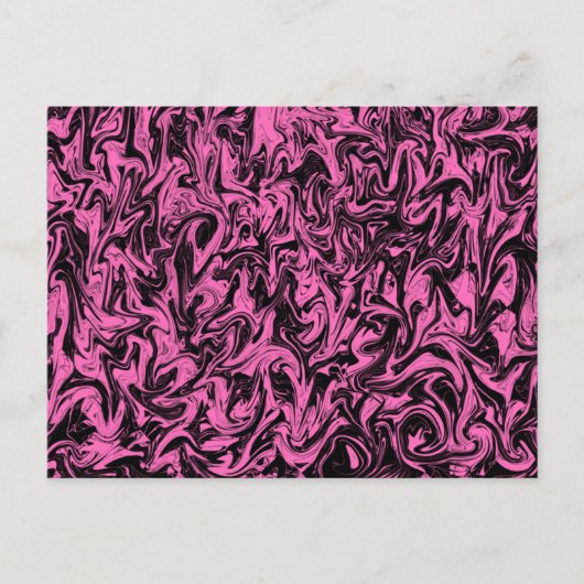 Magenta & Black Swirl Postkarte (Vorderseite)