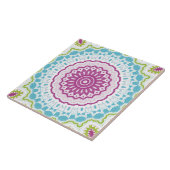 Magenta Blau und Grün Mandala Muster Fliese (Seite)