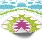 Magenta Blau und Grün Mandala Muster Poster (Ecke)