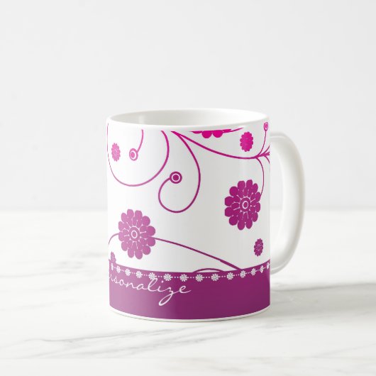 Magenta Bloom Banner Tasse (VorderseiteRechts)