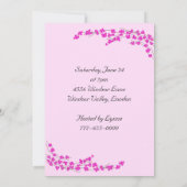 Magenta Blossoms Brautparty Einladung (Rückseite)