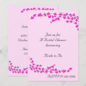 Magenta Blossoms Brautparty Einladung (Vorne/Hinten)