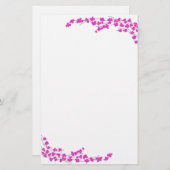 Magenta Blossoms Briefpapier (Vorne/Hinten)