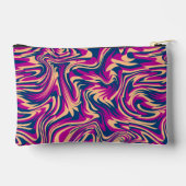 Magenta Blue Beige Abstrakte Fluid Wave Wirbel Zubehörtasche (Rückseite)