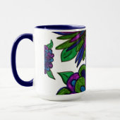 Magenta Blue Flowers Tasse (Links)