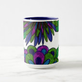 Magenta Blue Flowers Tasse (Zentrum)