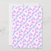 Magenta Blue Linked Hearts Brautparty Template Einladung (Rückseite)