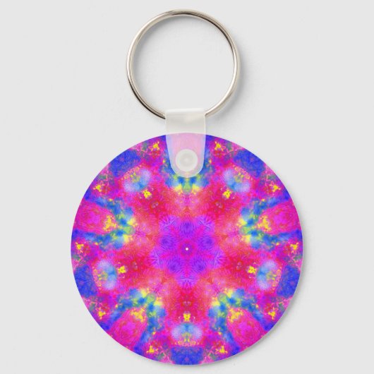 Magenta & Blue Mandala Schlüsselanhänger (Vorderseite)