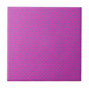 Magenta, Blue Polka Dots Fliese